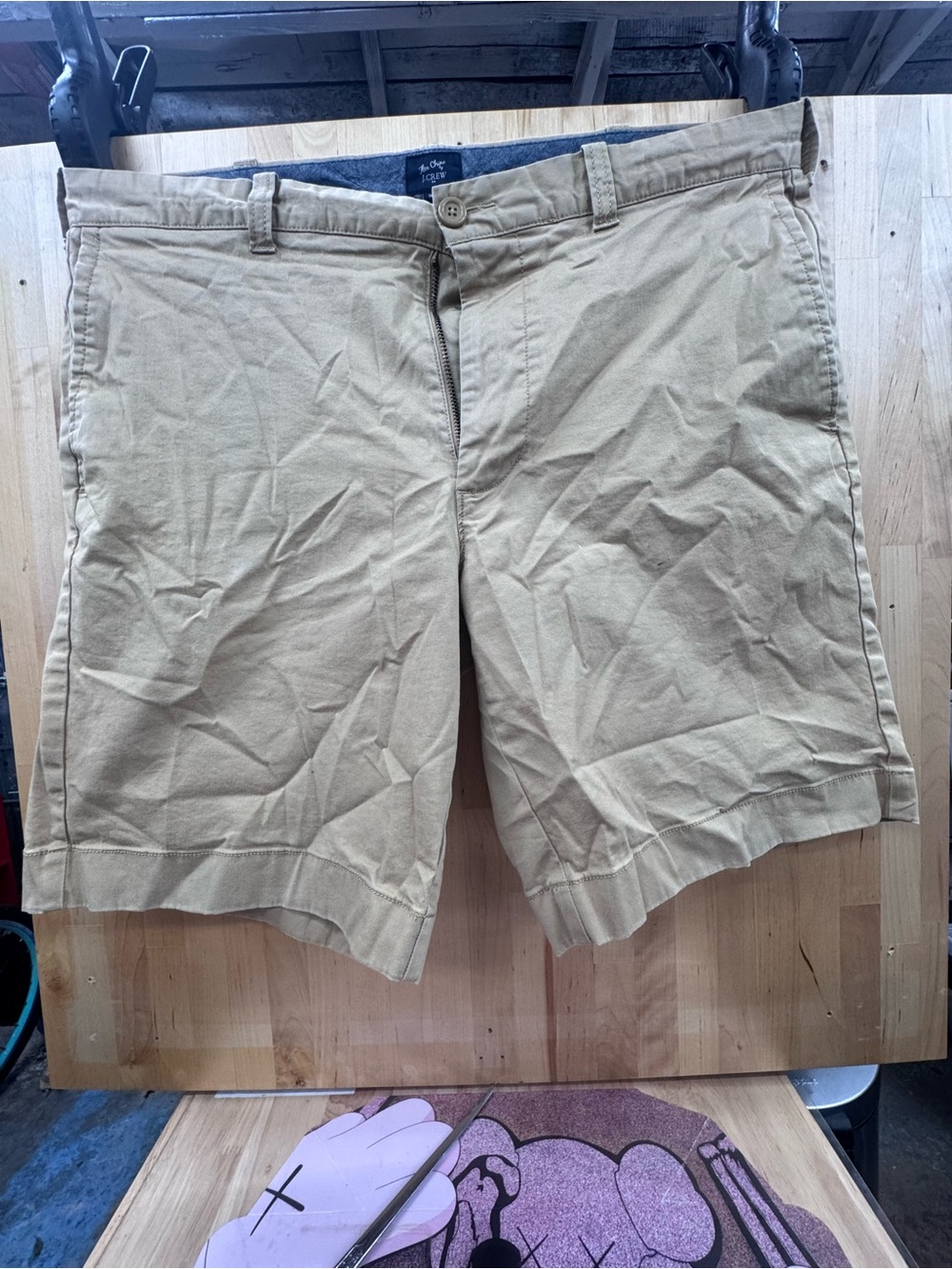 J. Crew Men's Khaki Flat-Front Cotton Shorts